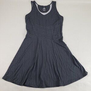 Prana Amelie A Line Dress Womens XS Gray Sleeveless Knee Length Stretch V Neck